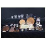 MCM Teak, Chrome & Glass Serve Ware