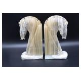 Large Horse Head Quartz Bookends 10.75"H