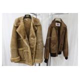 Leather Bomber Jacket, Vintage Shearling Coat