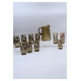 Retro Brown Drinkware Set w/ Butterflies