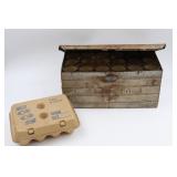 Vintage 3 Dozen Metal Egg Box &  Square Egg Box
