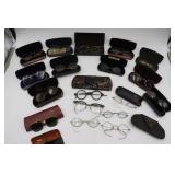 Antique Wire Rim Glasses & Cases- Some GF