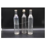 3 Pankey Motor Oil Glass Bottles 14.5"H