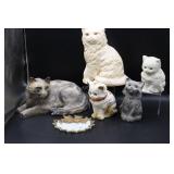 Old Chalk Ware  Cat Collection