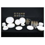 Corelle Butterfly Gold Set w/ Glassware