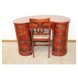 Vintage Mahogany Finish Kidney Shaped Desk
