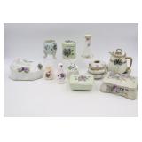 Porcelain with Violet Decorations