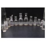 Vintage assorted dairy bottles