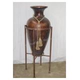 Floor Vase in Metal Stand