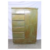 Vintage Cedar Lined Wardrobe w/Drawers by  Mengel