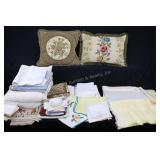 Vintage Pillows, Linens, Tablecloths