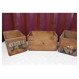 3 Vintage Wood Fruit Crates