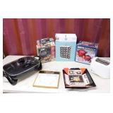 Electric Skillet, Spice Rack, George Foreman