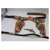 3 Hubley Cap Guns, Toy Holsters, Roy Rogers Belt