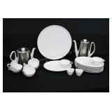 Mid Century White Porcelain Tea Coffee Snack Sets