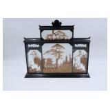 Carved Cork Scene Under Glass