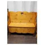 Pine Bench with under seat storage