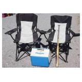 Folding Chairs, Cooler, Bat