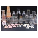 Central Illinois Dairy Bottles, Caps, Tokens