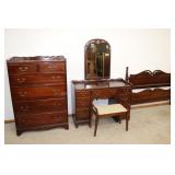 Antique Cherry Full Size Bedroom Set