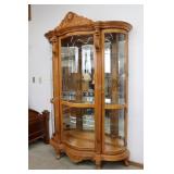 Pulaski Curved Glass Lion Head Curio Cabinet
