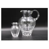 Strobach Cut Crystal Pitcher & Vase