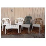Plastic Chairs & Side Tables