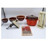 Crock Pot, Mixer, Knives, Drip Bowls