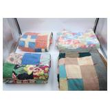 4 Old Hand Stitched Quilts