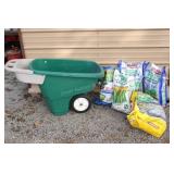 Plastic Lawn Cart & Fertilizer