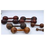 Old Wooden Exercise Barbells