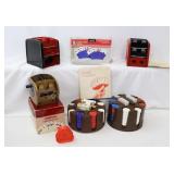 Vintage Arrco & Johnson Card Shufflers, Chips