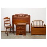 Headboard, Night stand, Chair, Toy box