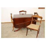 Antique Drop Leaf Table & 4 Chairs