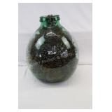 Large Green Glass Jar of Pinecones
