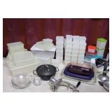 Assorted Plastic Ware, Glass Bakeware,