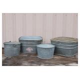 Galvanized Wash Tubs, Buckets