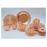 Fire King Peach Lusterware Laurel Set of 4