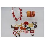Vintage Bakelite & Plastic Bangles & Buckles