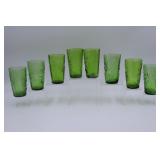 8 Retro Green Fruits Glass Tumblers
