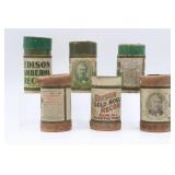 3 Edison Cylinder Records & Empty Boxes