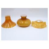 Amber cased glass lamp shades