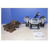 4" Bench Vise & 6" Bench Grinder