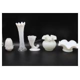 Milk Glass Fairy Lamp & Vases