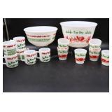 2 Vintage Hazel-Atlas Christmas Punch Sets