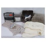 New Queen Sheets, King Blanket, Throws