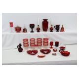 Ruby Red Glass & Flashed & Painted