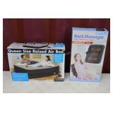 Queen Raised Air Bed, Massager