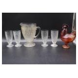 Iris Herringbone Drink Set & Amberina Rooster