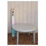Plastic Patio Table & Umbrella